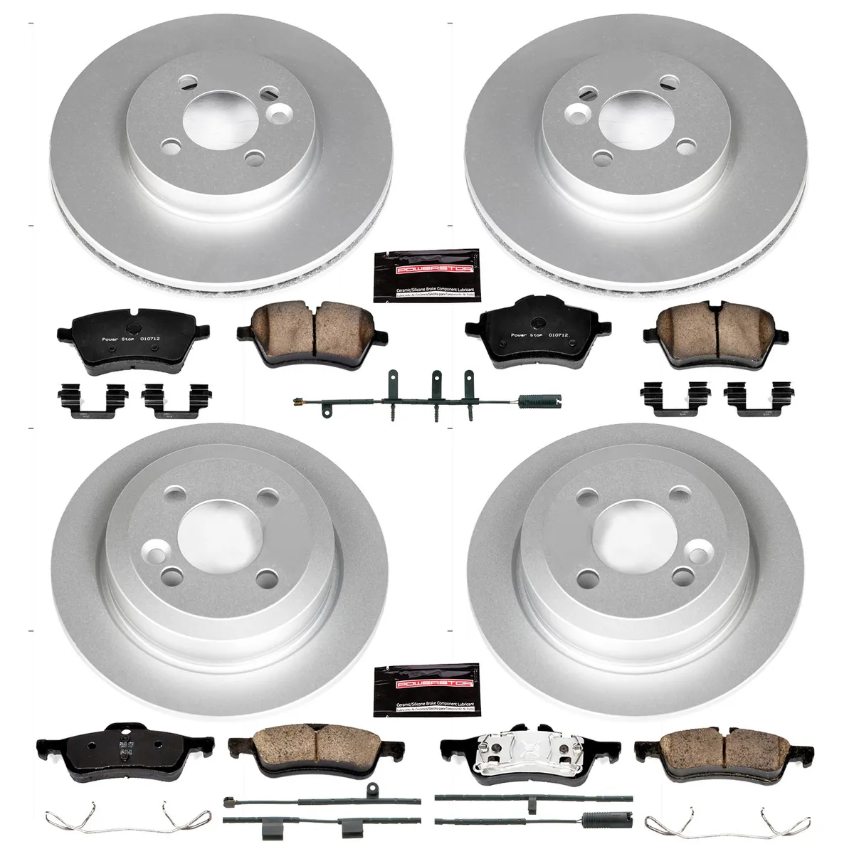 Z23 Sport Geomet Coated Rotor Kit For European Vehicles: Genuine Geomet Fully Coated Rotors; Carbon-Fiber Ceramic Pads W/Hardware; Pad Sensors product image
