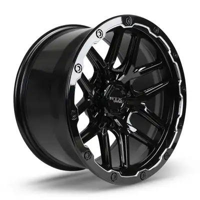 RTX Wheels Volcano 18x9.5 6x139.1 Et10 Cb106.1 Gloss Black Milled Edge