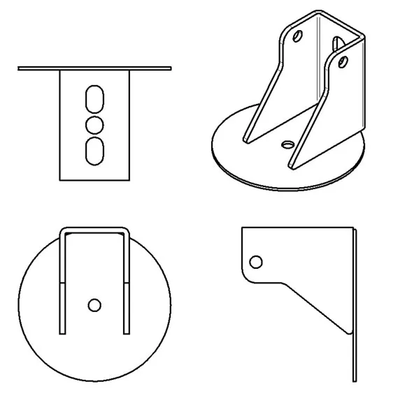 Ridetech Air Spring Bracket For Coil-Over To Air Conversion 3/16 Inch Mild Steel W/ .625 Holes Ridetech