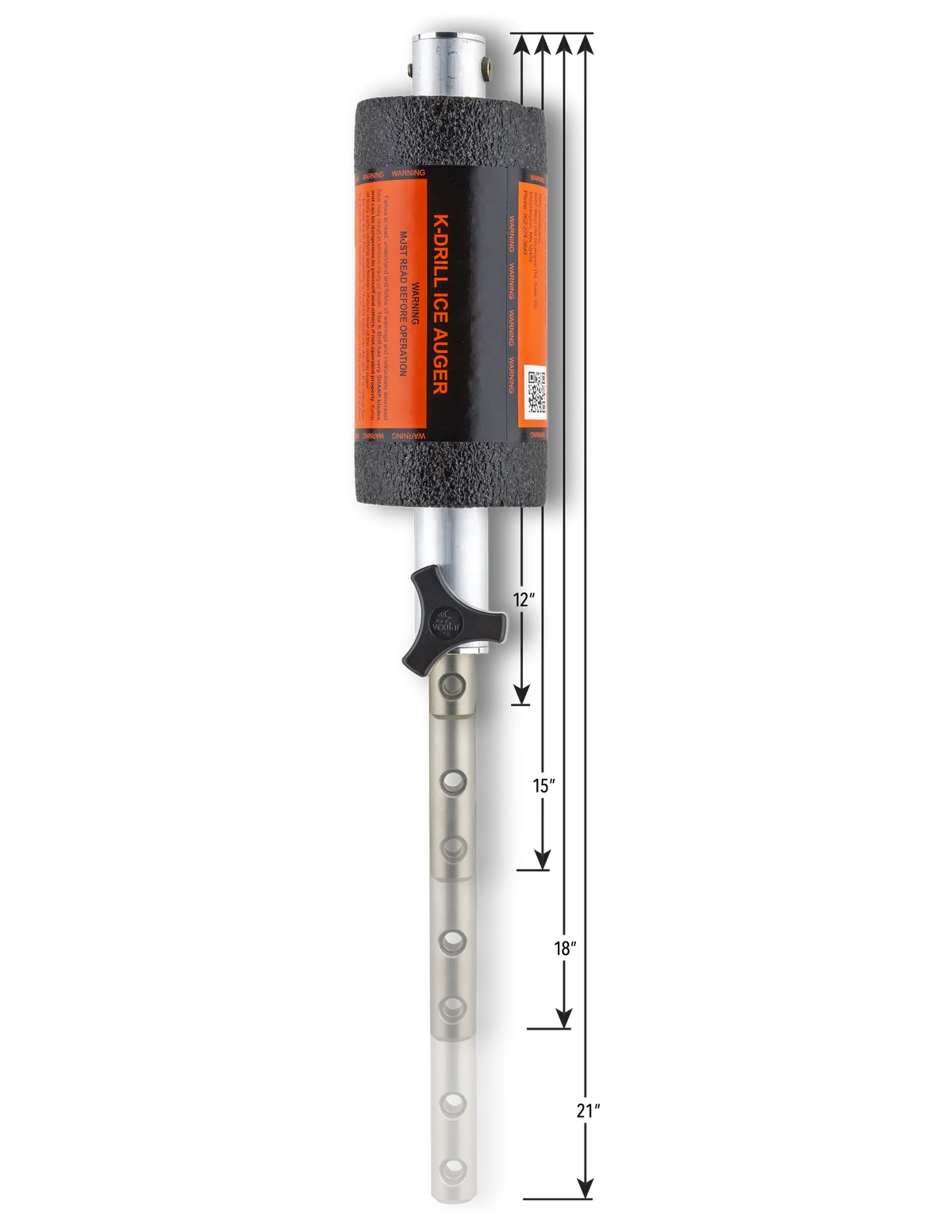 K-Drill Ice Auger 12" - 21" Adjustable Extension