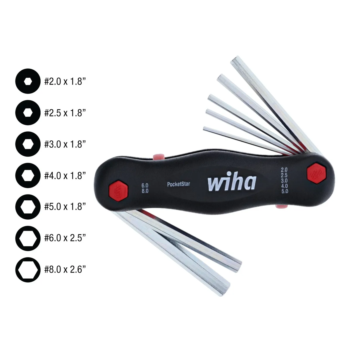 7 Piece PocketStar Fold-Out Hex Key Set - Metric product image