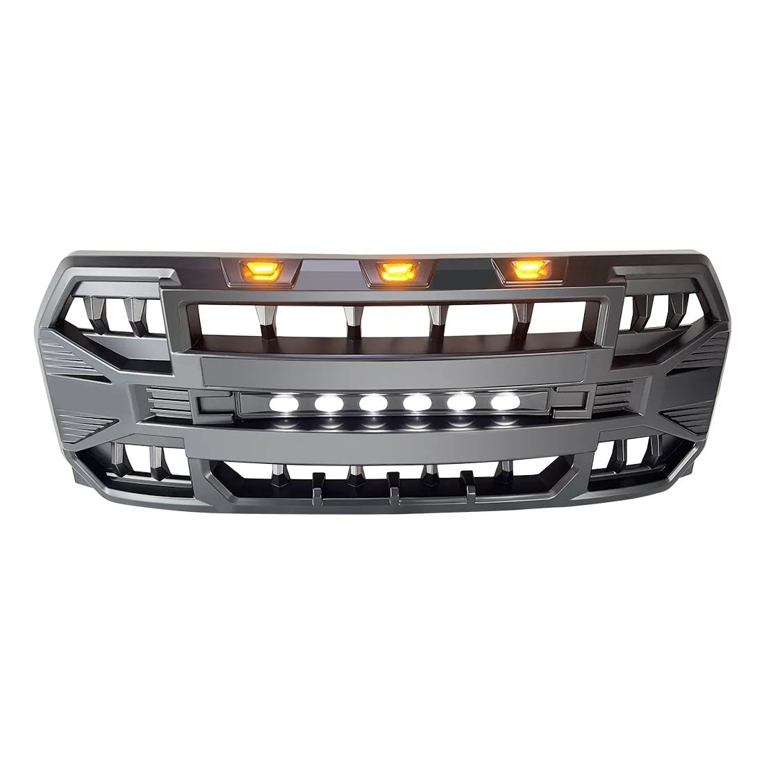 American Modified Amfmaa00115 Armor Grille With LED Off-Road Lights - Matte Black product image