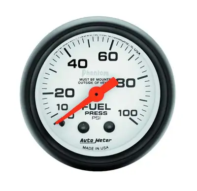 AutoMeter Gauge, Fuel Pressure, 2 1/16", 100psi, Mechanical, Phantom