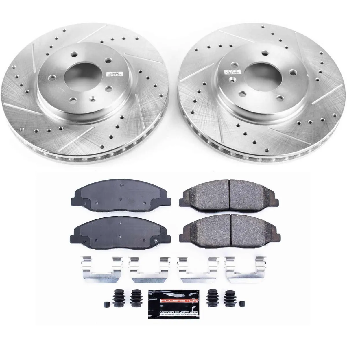 Z23 Evolution Sport Upgrade Kit: Drilled/Slotted Rotors; Carbon-Fiber Ceramic Pads W/Hardware product image
