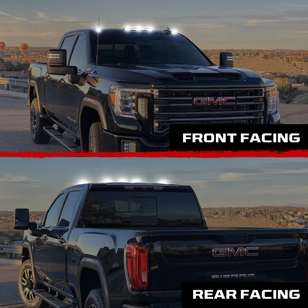 Gmc Chevy 20-23 4th Gen Body Style Heavy-Duty 3-Piece Set Amber Cab Roof Light Lens With 2-Way Forward Rear Facing Amber Ultra High-Power Leds - Includes Complete Wiring Kit For Installation on Truck That Did Not Come With OEM Installed Cab Roof product image