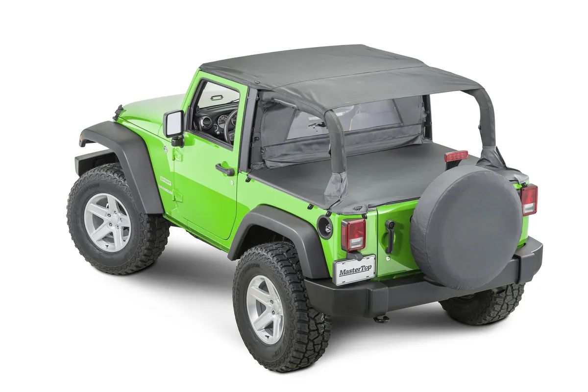 Jeep JK Zip Down WindStopper For 07- 18 Wrangler JK 2 Door Black Diamond MasterTop product image