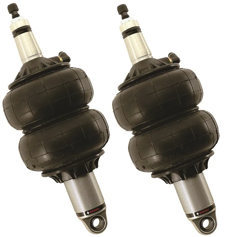 Front HQ Shockwaves 1000 Series W/ 4.1 Inch Stroke And 2 Inch Eye Pair Of Rebound Adjustable Shock waves 6.5 Inch Double Convoluted W/ 1/4 Inch Fittings And Bearing Spacers 1/2 Inch And 5/8 Inch 11 Inch X 14.5 Inch W/ A 12.75 -13 Inch Ride Height Ridetech product image