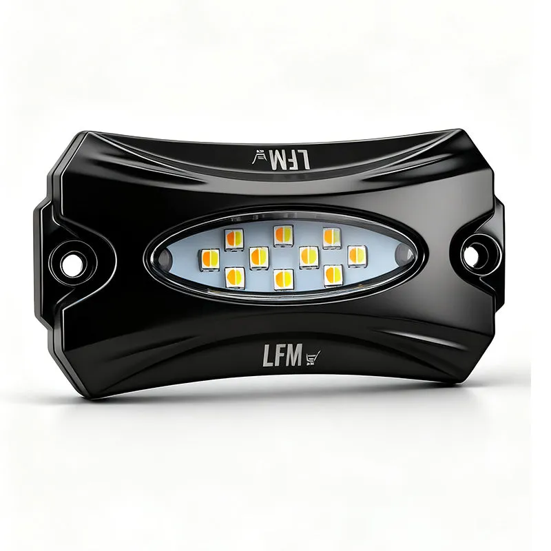 High-Bright Waterproof LED Rock Lights Kit White & Amber Switchback product image