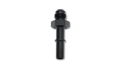 Vibrant Performance Push-On EFI Adapter Fitting; -6AN; 0.375 in. Hose Size; 6061 Aluminum; Black Anodized;