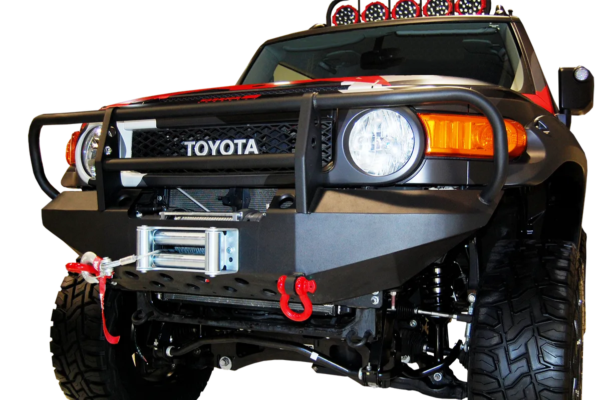 Warrior Products Toyota FJ Cruiser Front Winch Bumper w/ Brush Guard & D-Ring Mounts