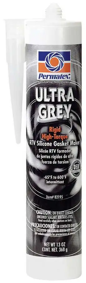 Permatex Ultra Grey Rtv Silicone Gasket Maker High Torque & High Vibrations 13oz Case