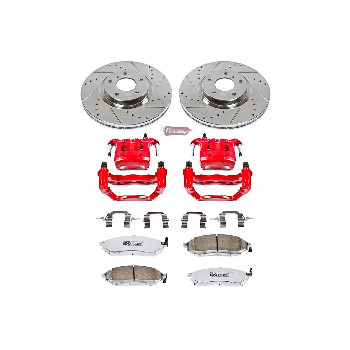 Z26 Street Warrior Upgrade Kit: Drilled/Slotted Rotors; Carbon-Fiber Ceramic Pads; Powder Coated Calipers product image