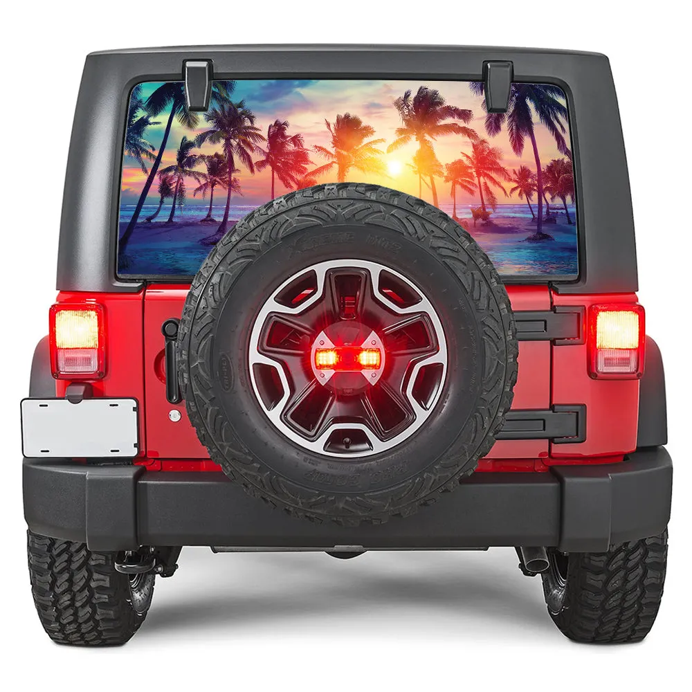 Sunset Palm Trees Rear Window Decal product image