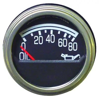 Crown Automotive Jeep Replacement Crown Automotive Jeep Replacement J5750279 Oil Pressure Gauge for 1979-1986 Jeep CJ-5, CJ-7, CJ-8 w/ 3 Threaded Studs