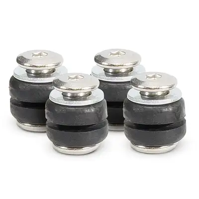 Viair 90, 100, 200, 300, 400, 450 Series Rubber Vibration isolators with Improved Mounts, Stealth Black, Set of 4