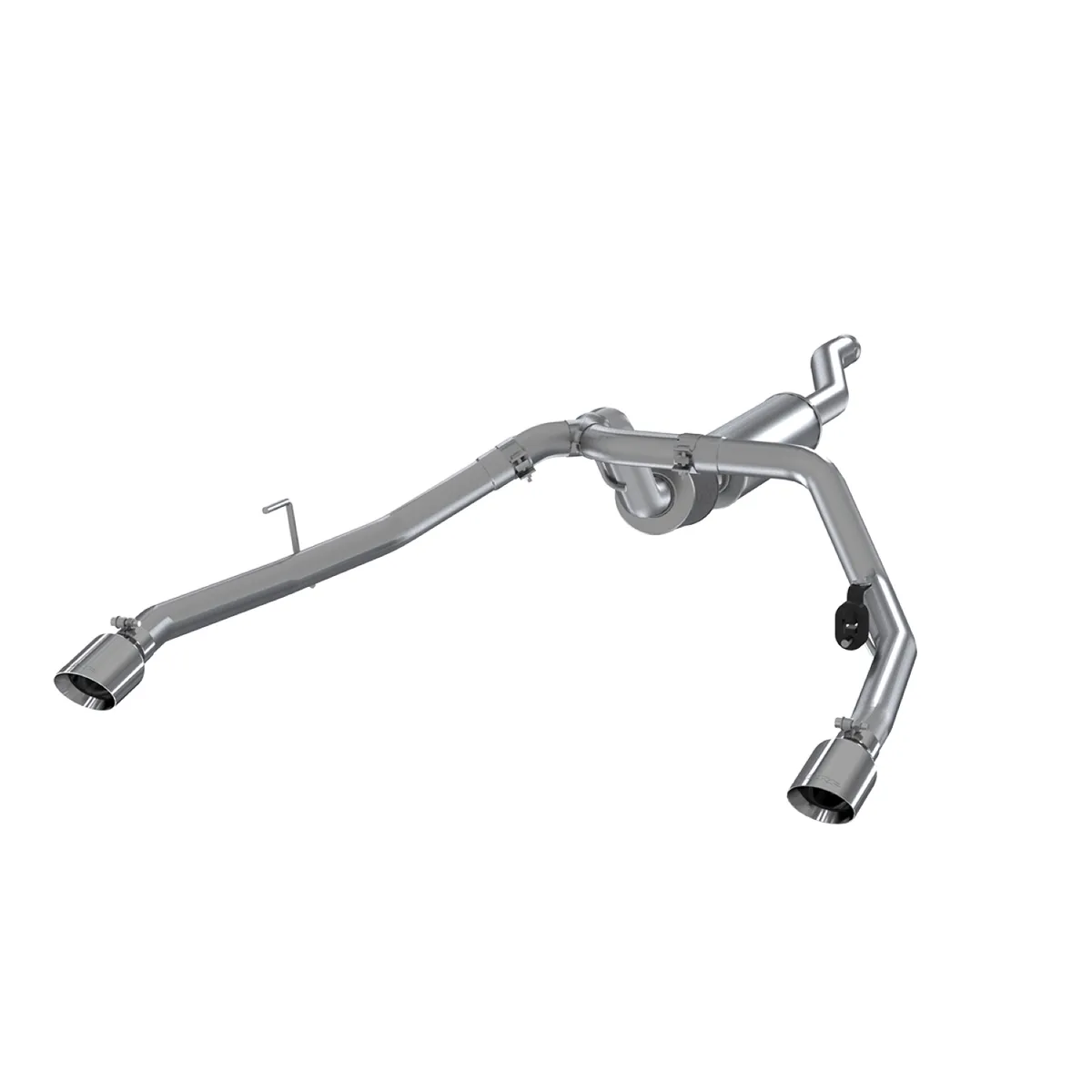 Armor Lite Cat Back Exhaust System; 2.5 in.; Incl. Front Pipe/Muffler/Tailpipe/Hardware/4 in. OD Tips; Dual Rear Exit; Aluminized; product image
