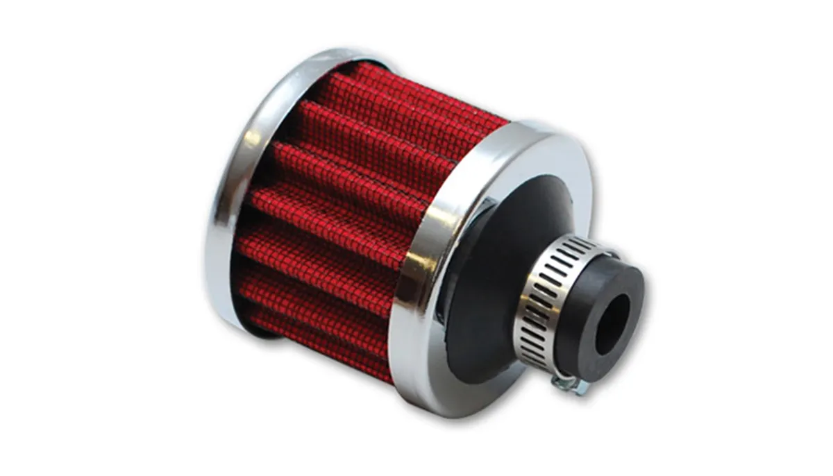 Crankcase Breather Filter w/Chrome Filter Cap; 0.75 in. ID; 2.1875 in. Filter OD; 3.125 in. Overall H; product image