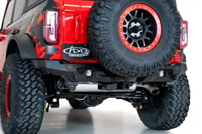 Addictive Desert Designs 21c Ford Bronco Bomber Rear Bumper Black Powdercoat Finish