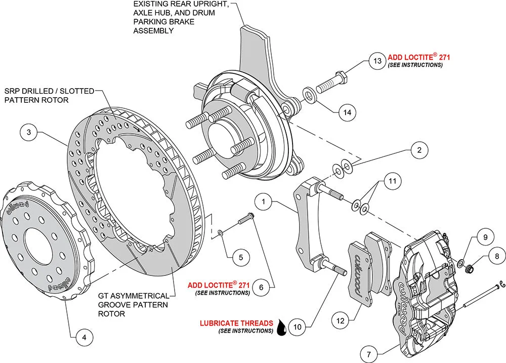 1997 - 2013 Cadillac, Chevrolet AERO4 Big Brake Rear Brake Kit For OE Parking Brake - 140-11119 product image