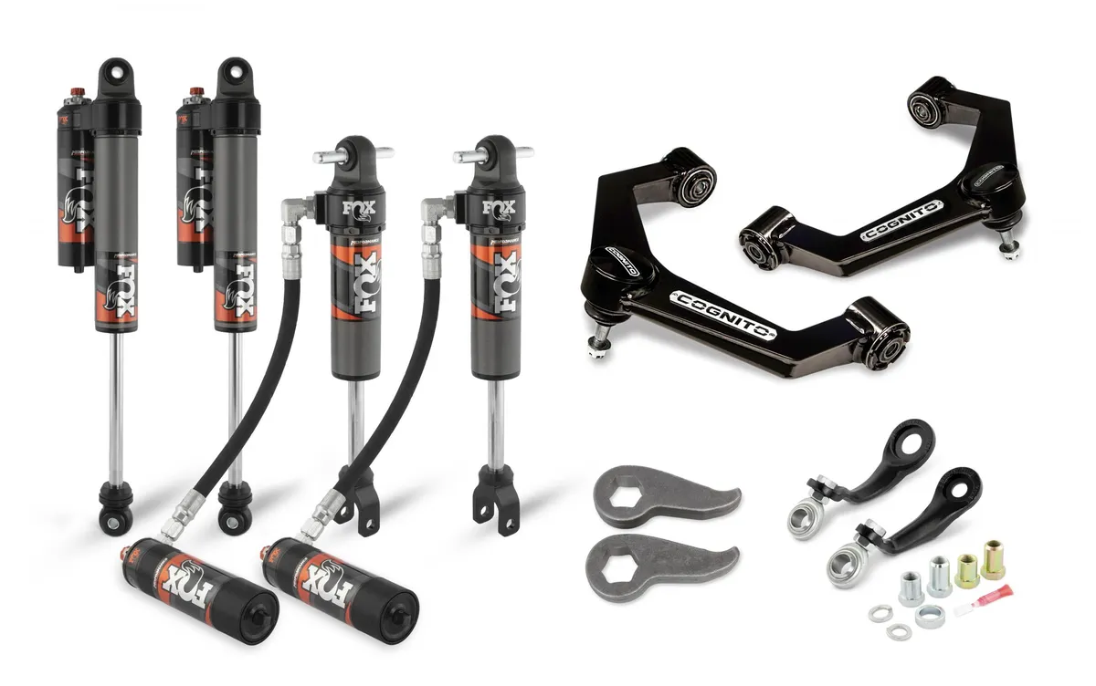 Cognito Motorsports Truck 3-Inch Elite Leveling Kit with Fox 2.5 Elite Performance Series Shocks for 2011-2019 Silverado/Sierra 2500/3500 2WD/4WD Cognito