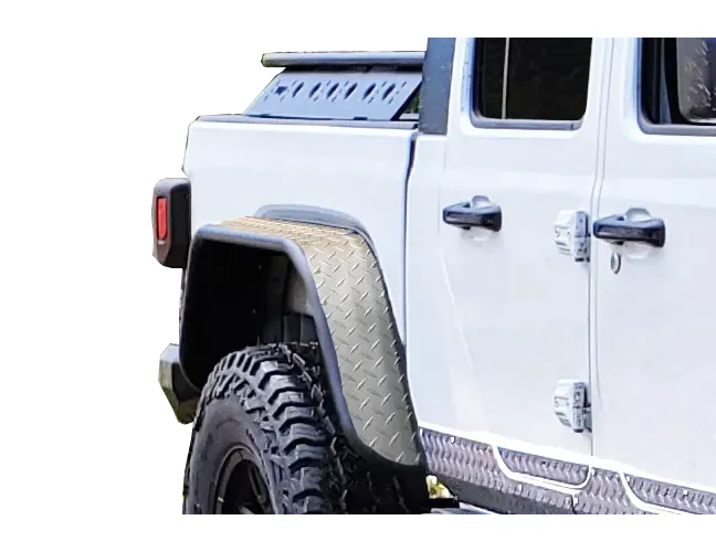 Warrior Products Warrior Rear Tube Fender Flares JT Aluminum Dia Plate