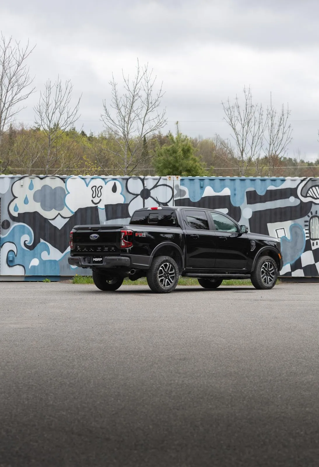 2024-Up Ford Ranger 2.3L Ecoboost Armor Lite Aluminized Steel 3-Inch Cat-Back Single Side Exit with Polished Tip MBRP product image