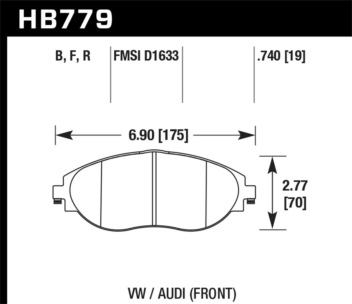 HPS 5.0 Disc Brake Pad; 0.740 Thickness; product image