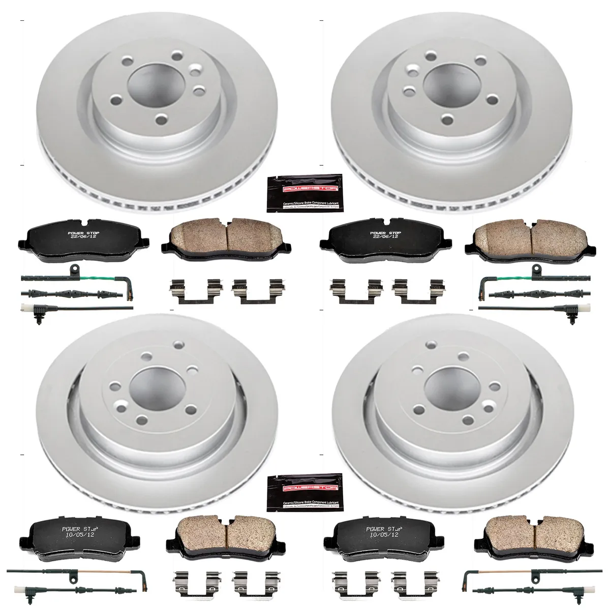 Z23 Sport Geomet Coated Rotor Kit For European Vehicles: Genuine Geomet Fully Coated Rotors; Carbon-Fiber Ceramic Pads W/Hardware; Pad Sensors product image