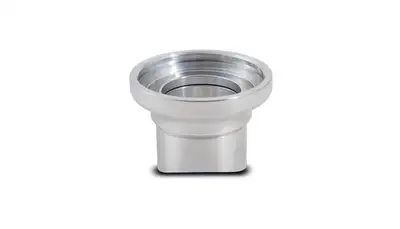 Vibrant Performance Weld-On Flange Kit; 2.5 In. Coped For Tube Od; 35mm Port Id; 38.2mm Overall h; For Hks Ssq Bov; Aluminum Weld Spigot; Aluminum Flange;