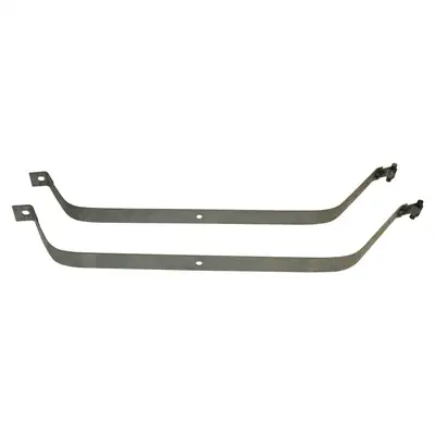 Crown Automotive Jeep Replacement Fuel Tank Strap Set; Center; Incl. 2 Straps; Silver; Steel;