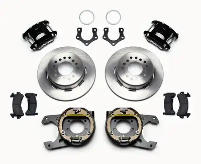 Wilwood Brakes Wilwood D154 PS P-B Kit Drilled-Red MoparDana 2.36in Off wSnap Ring Brng