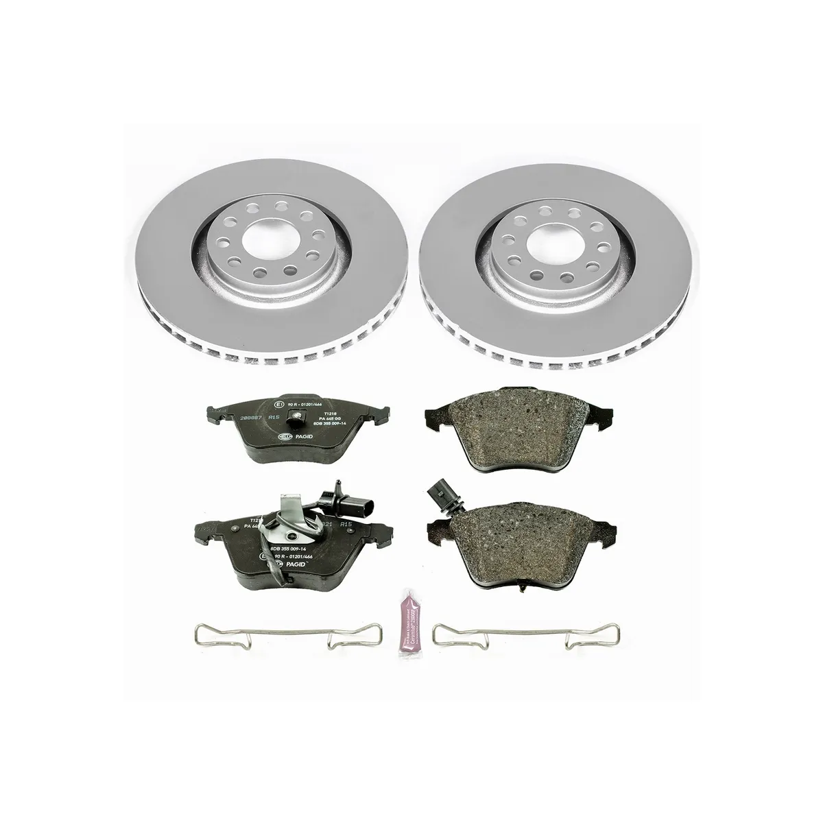 Euro-Stop Kit: Genuine Geomet Fully Coated Rotors; Ece-R90 Certified Pads W/Hardware product image