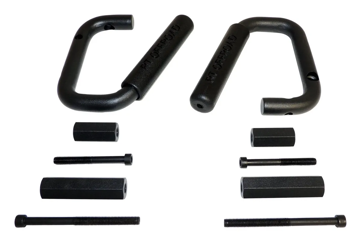 Black Powder Coated Steel Front Grab Handle Set For 20072018 Jeep JK Wrangler product image