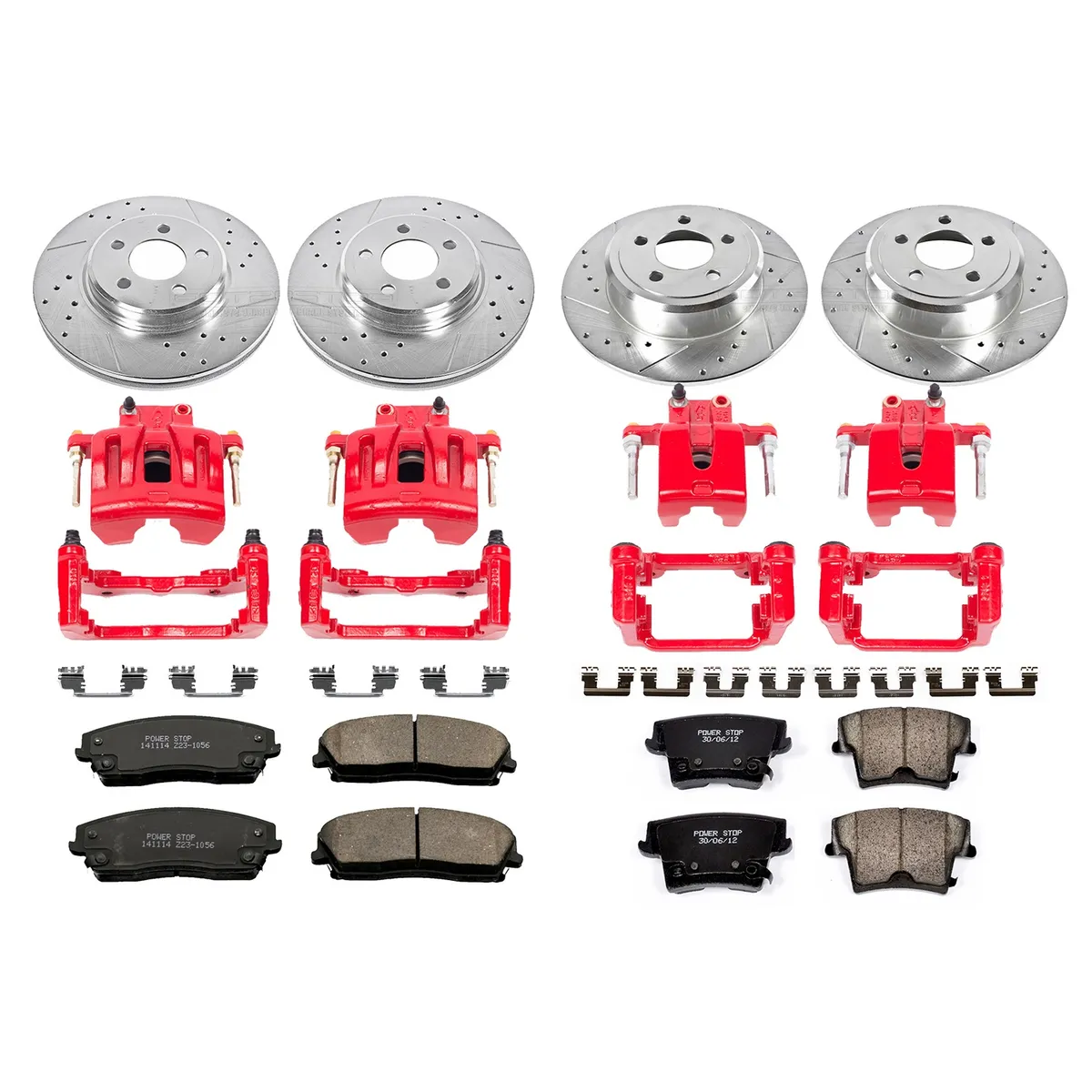 Z23 Evolution Sport Upgrade Kit: Drilled/Slotted Rotors; Carbon-Fiber Ceramic Pads; Powder Coated Calipers product image