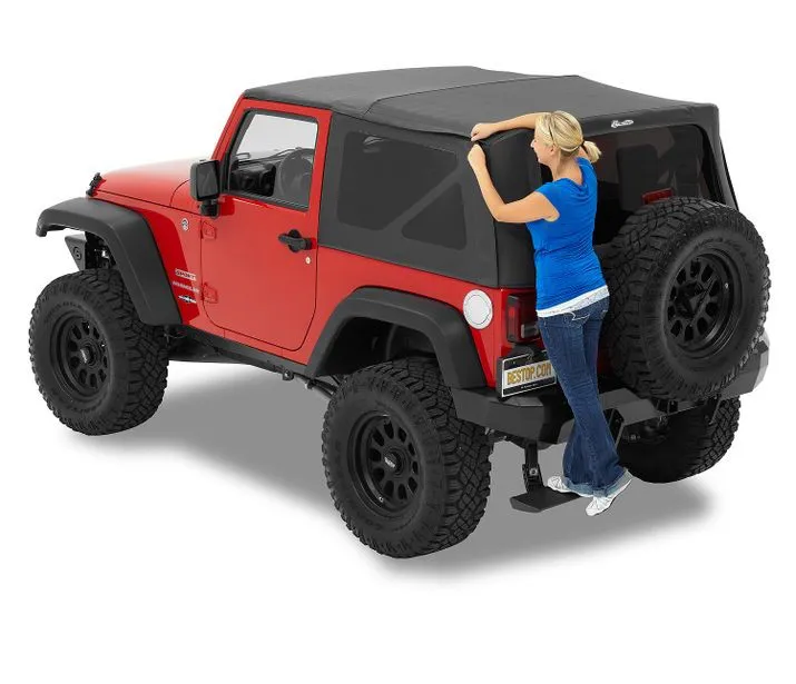 Jeep Soft Top Supertop Squareback Soft Top For Jeep 2007-2018 Wrangler JK 2 Door Black Diamond Bestop product image