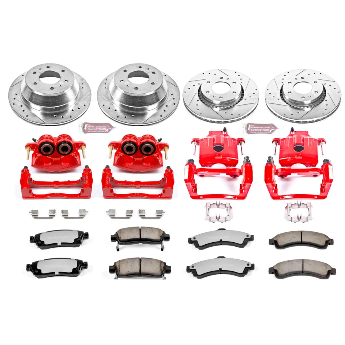 Z36 Truck/Tow Upgrade Kit: Drilled/Slotted Rotors; Carbon-Fiber Ceramic Pads; Powder Coated Calipers product image