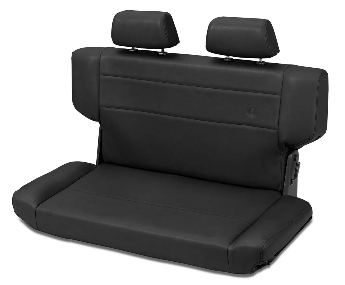 Jeep Rear Bench Seat Trailmax II Fold-N-Tumble Seat For Jeep 1997-2006 Wrangler TJ All Vinyl Black Denim Bestop product image