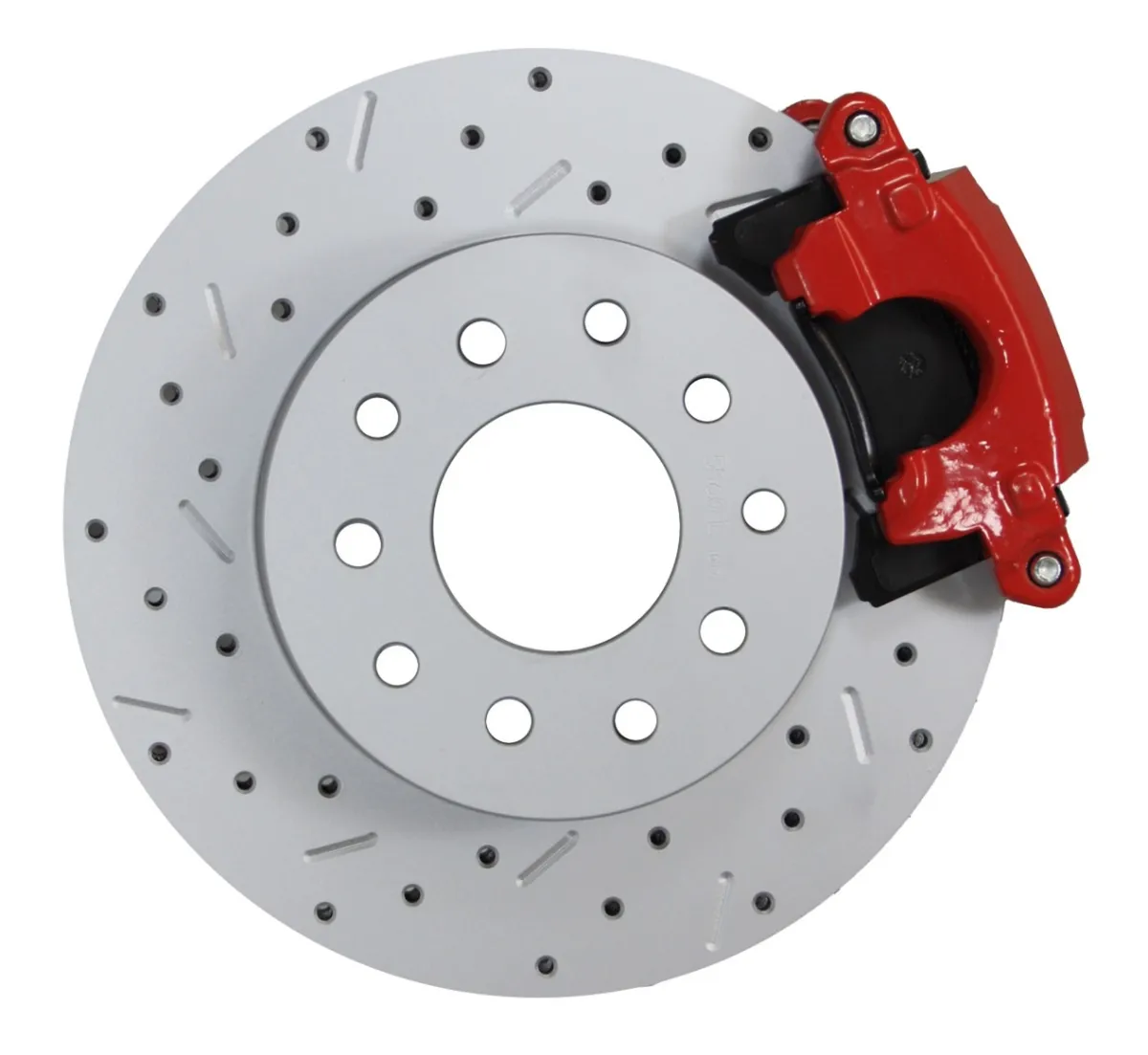 LEED Brakes Rear Disc Brake Kit with Drilled Rotors and Red Powder Coated Calipers product image