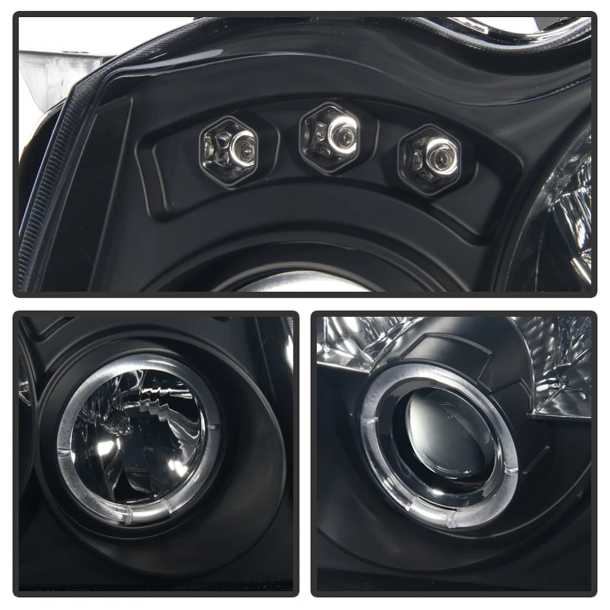 Spyder Signature Jeep Grand Cherokee 05-07 Projector Headlights - LED Halo - LED Replaceable LEDs - Black Smoke - High H1 Included - Low 9006 Not Included product image