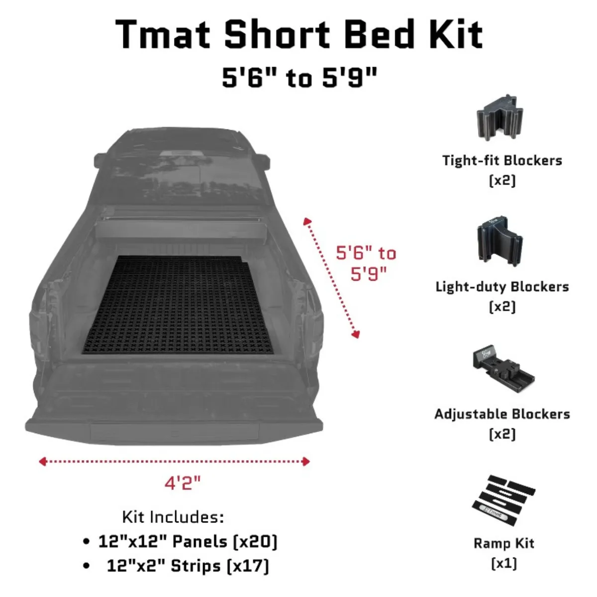 Truck Bed Organizer Slide Out Mat For Standard Bed (6ft to 6.5ft) Black product image
