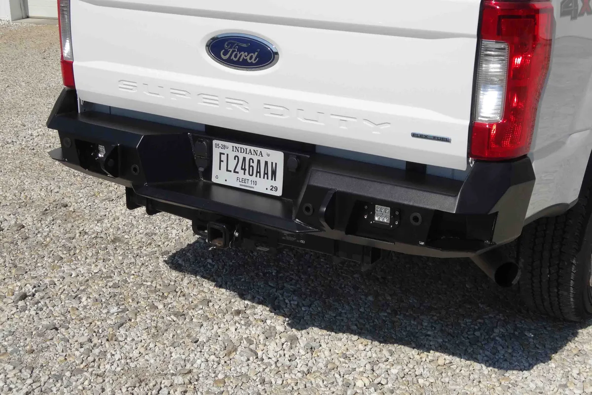 Ford F250-350 2017-2018 Rear Signature Series Bumper Compatiable w Reverse Sensors Black Powder Coated 2017-2018 Ford F-250-F350 product image