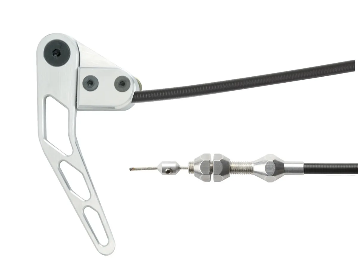 Hood Release Cable Kit; Incl. Cable Stop/18 Feet Of Black Housing/6 ft Feet Under Hood/Brushed Finish Handle; product image