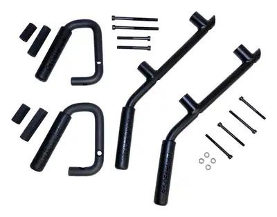 Crown Automotive Jeep Replacement Black Powder Coated Steel f & r Grab Handle Kit For 20072018 Jeep JK Wrangler
