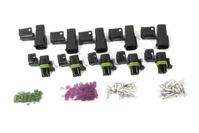 Painless Wiring Weatherpack Connector Kit; 4 Circuit Square Connector Male/Female; 5 Pack;