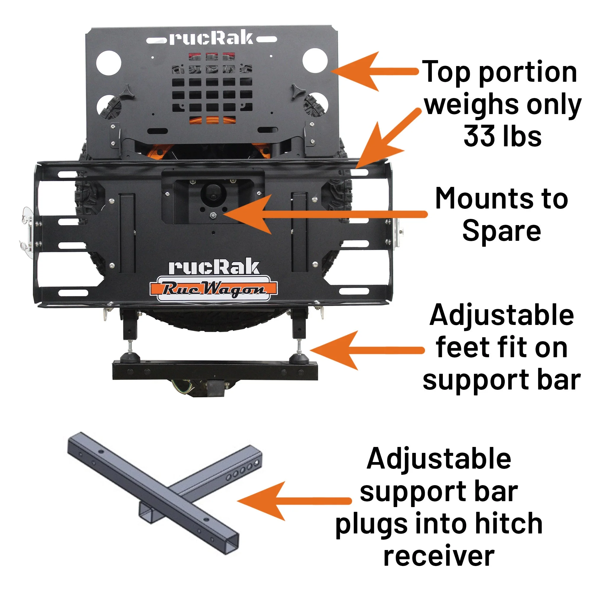 rucRak GRUNT Cargo Carrier & Bike Rack — Jeep Wrangler JK (2007–2018) product image