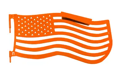 Steinjager Steinjäger Doors Wrangler JK 2007-2018 Trail, American Flag Design Front Fluorescent Orange