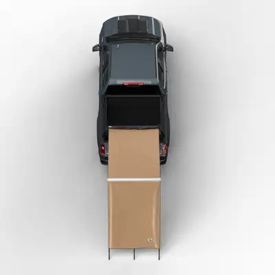Tuff Stuff Overland Truck or Car Awning Shade Wall, 4.5x6 Feet, Poly-Cotton Ripstop Fabric, Tan