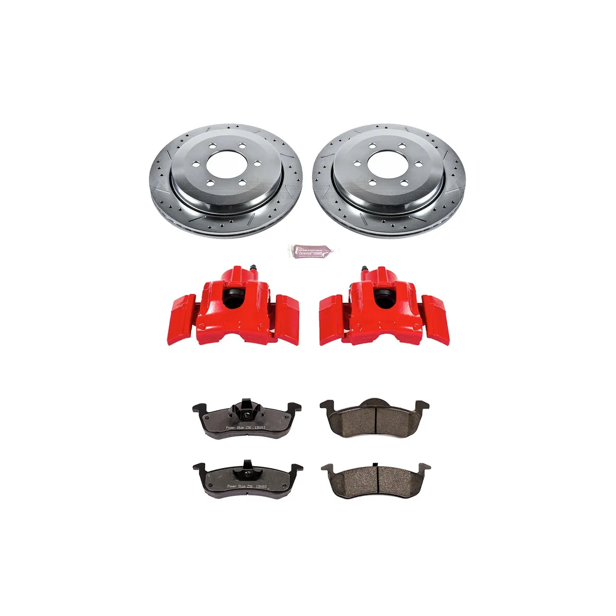 Z36 Truck/Tow Upgrade Kit: Drilled/Slotted Rotors; Carbon-Fiber Ceramic Pads; Powder Coated Calipers product image