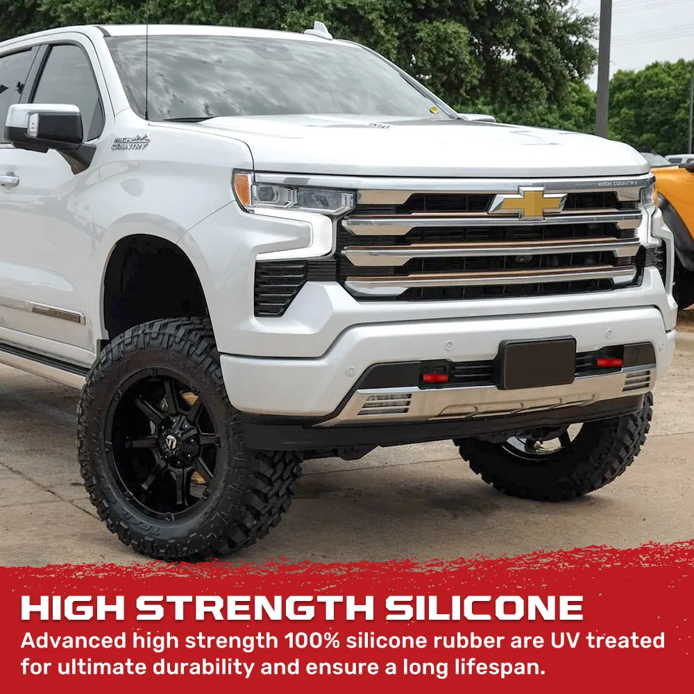 Chevy 20-25 Silverado 1500 Tow Hook Covers 2-Piece Set of Silicone Covers Standard & LED Options - Multiple Colors product image