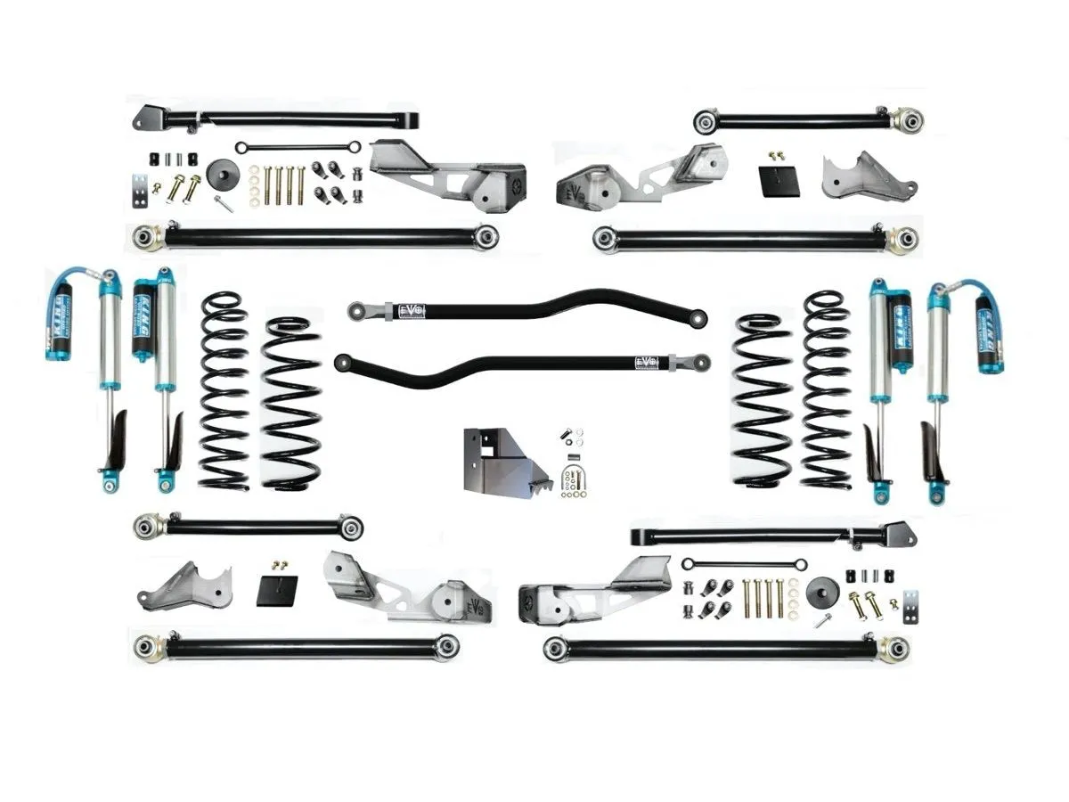 EVO Manufacturing 4.5in High Clearance PLUS Long Arm Suspension Kit w/ King 2.5 Shocks - JL 4Dr product image